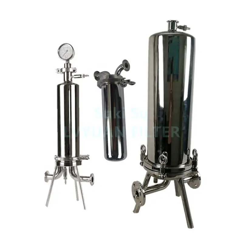 SS Tri-clamp Multi elementos redondos individuales carcasa de filtro de bebidas sanitarias para cerveza, vino, agua, filtración final, estabilización 1