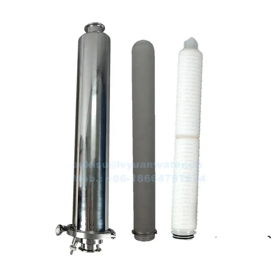 Filtro colador de filtro recto de acero inoxidable en línea sanitario de calidad alimentaria para purificación de agua/gas 1