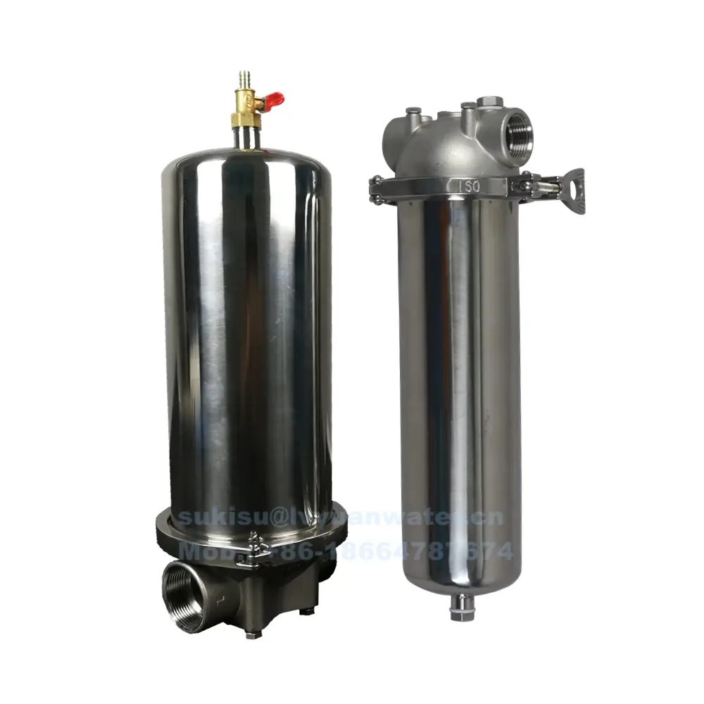 2.5''x10'' 4.5''x20'' SS304/SS316 10 inch SS stainless steel water filter housing for commercial industrial liquid filtration 1