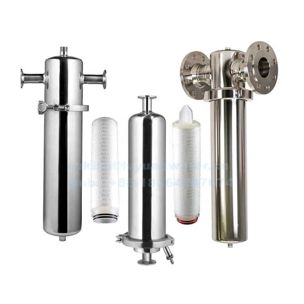 Manufacturer SS 0.2um Pipe-line Compressed Precision Air Filter for Industrial steam gas tube cartridge housing 1