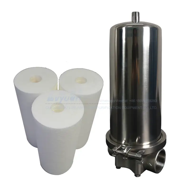 Commercial plant unit stainless steel SS 304 316L 10 20 inch jumbo filter housing with PP sediment/pleated cartridge filter 1
