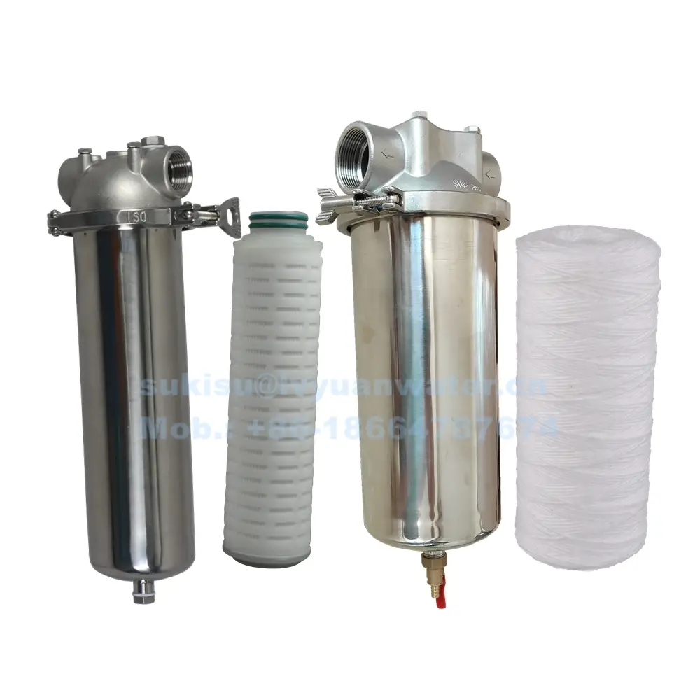 SS 316L 304 Stainless Steel Single Cartridge filter housing 10 20 30 inch for liquid water treatment 1