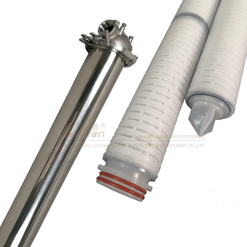 Stainless steel 304/316L 20 inch water filter housing with pleated 226 PP membrane sediment pre filter 10 micron 1
