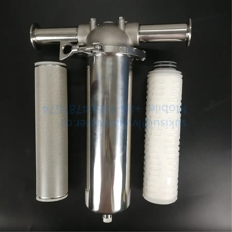 SUS316L SS304 Tri-clamp sealing Stainless steel Single Round Cartridge filter Vessel 1