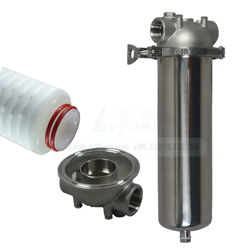 SS single one filter cartridge type 10 20 30 40 inch micron cartridge filter housing for agricultural water liquid filtration 1