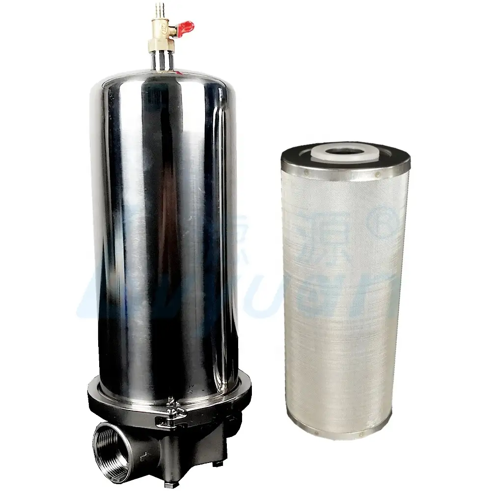 Filtro de agua grande de 10 pulgadas, carcasa de filtro de acero inoxidable con cierre de abrazadera de tamaño gigante con filtro de malla metálica sinterizada de 10 ''* 4,5'' 1