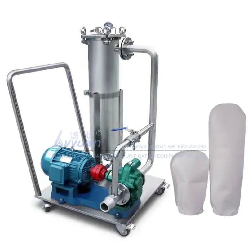High water flow 15000L/h SS 304 316L stainless steel bag housing filter system with 10 microns (7x18 inch) PP bag filter 1