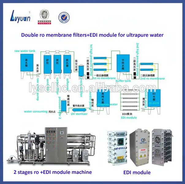 RO membrane filter Electrodeionization EDI Water Treatment PLANT 1