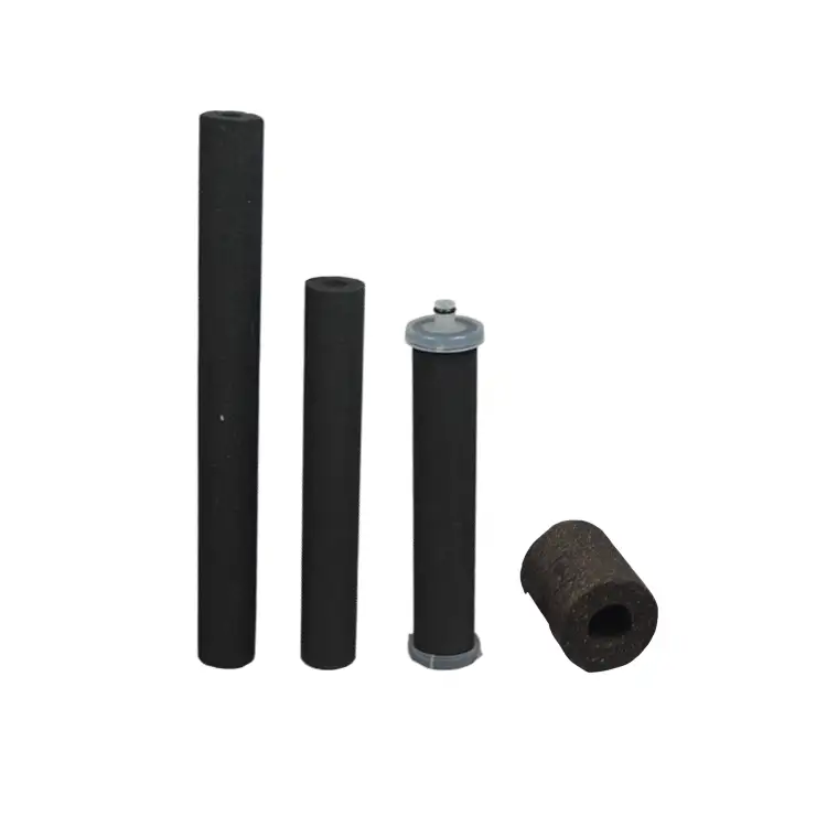 High adsorption rate plastic connector activated carbon 5 micron cto carbon block filter cartridge with carbon fiber filter 1
