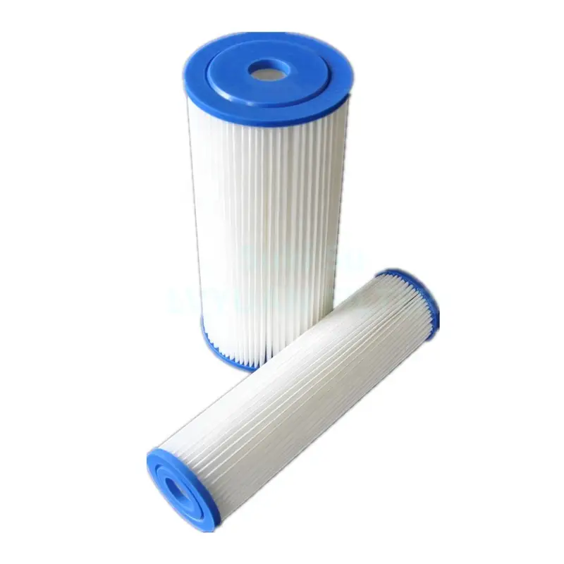 2.5x10 20 4.5x10 20 pulgadas Lavable PE Poliéster Plisado Poli Sedimento 5 10 Cartucho de filtro de agua de 20 micras para fábrica China 1