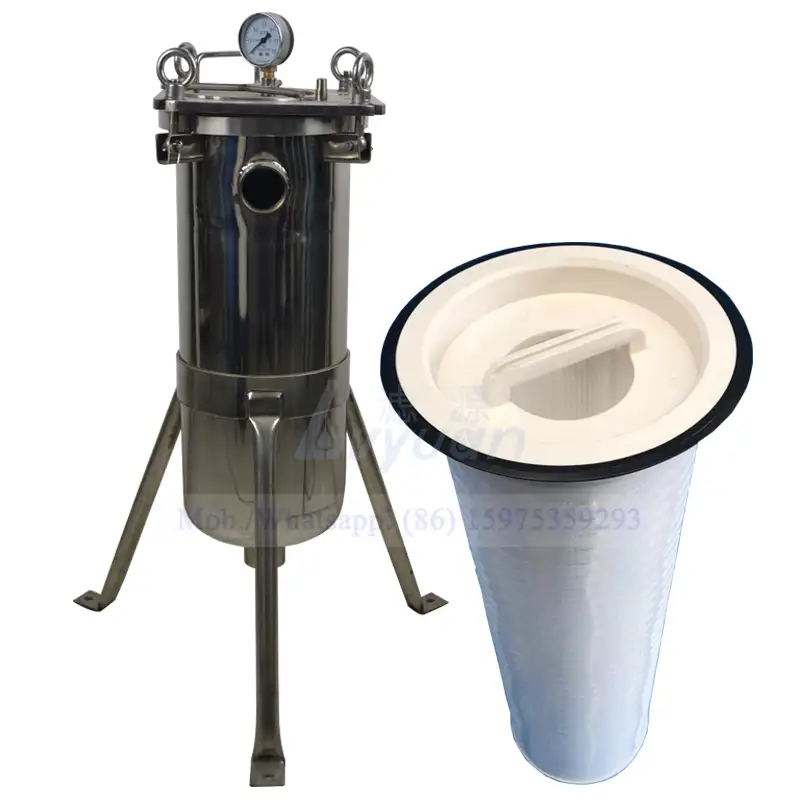Elementos filtrantes de cartucho de bolsa de alto flujo de 10um tipo carcasa de filtro de agua grande de acero inoxidable para sistema de tratamiento de filtro de agua 1