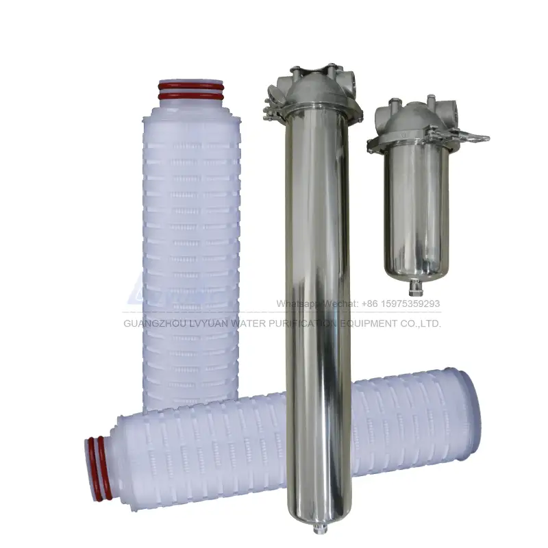High flow security RO filter 5 micron pleated sediment filter for stainless steel cartridge housing 10 20 inch length 1