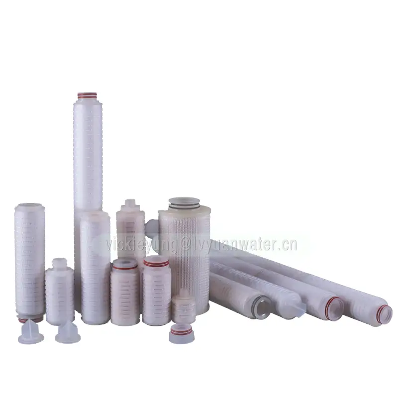 Filtración de agua 10 20 30 40 pulgadas 0,5 micrones plisado cartucho de filtro de agua pp filtro de tratamiento de agua industrial 1