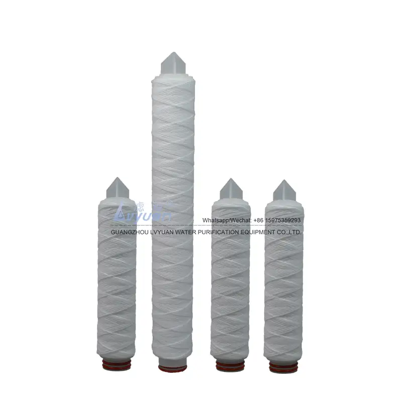 Big filtration 5 micron 10 20 30 inch polypropylene string wound pp sediment filter with 222 226 adaptor 1