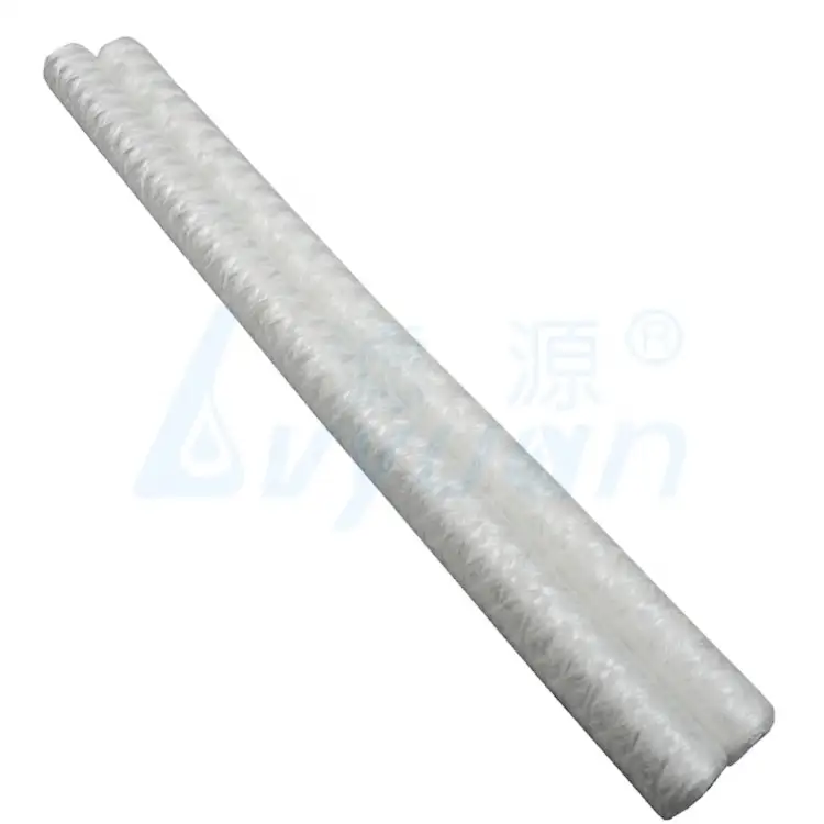 Cartucho de agua de cartucho de filtro enrollado con hilo de fibra de vidrio de 5 micrones 10 20 30 40 pulgadas 1