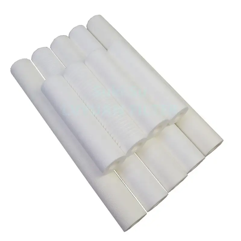 Cartuchos de filtro de agua de polipropileno hilado en fusión, 10, 20, 30, 40 pulgadas, para sistema de purificación de purificador de agua RO 1