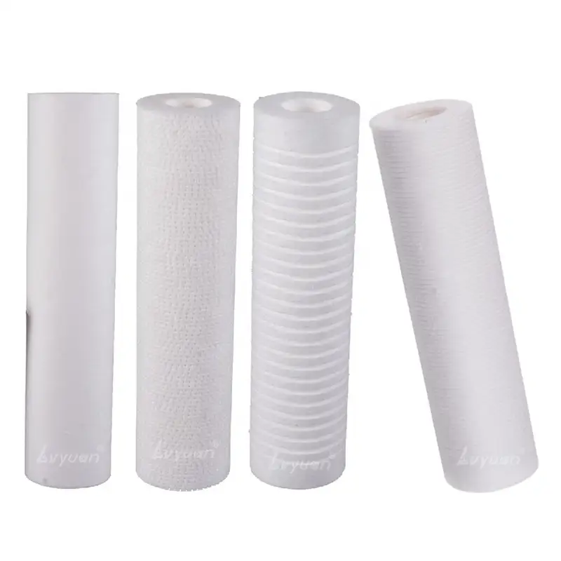 5 10 20 30 40 pulgadas Uso industrial doméstico 1 5 Cartuchos de 20 micras Cartucho de filtro PP fundido soplado para filtrado de purificación de agua 1