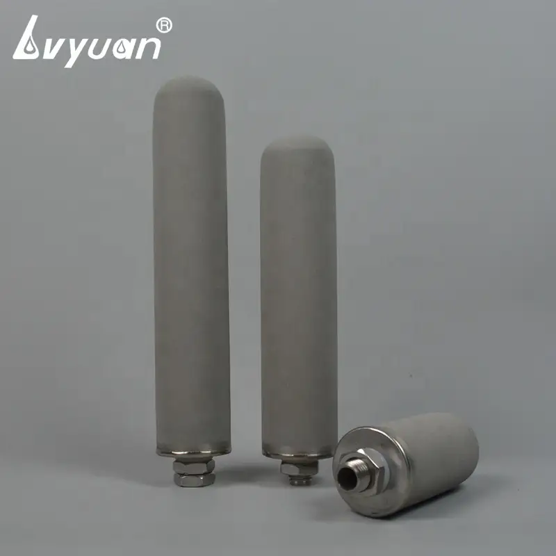 Filtro de vela de polvo de titanio sinterizado de 0,1 um-80 um para filtración de gases y líquidos 1