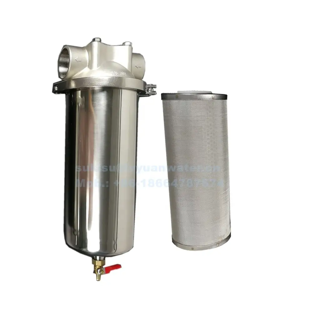 Industrial oil filter liquid filter SUS 10/20/30/40 inch 304 316L stainless steel water treatment filter housing 1