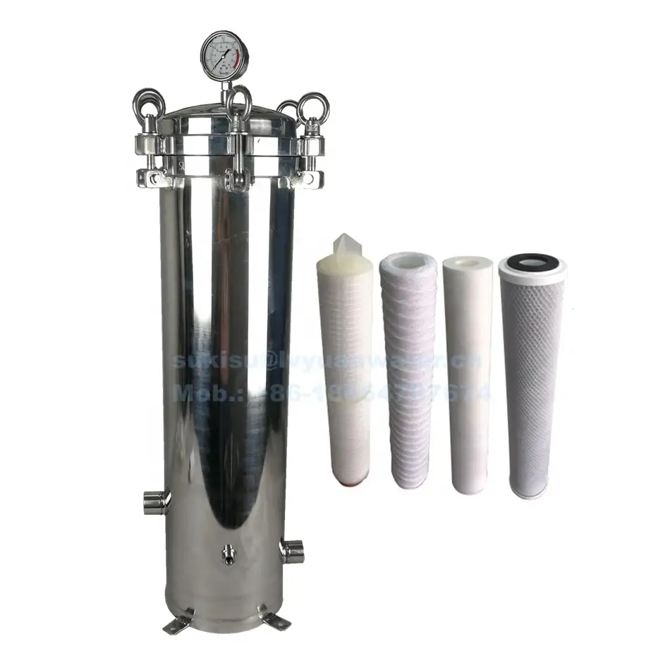 Pretratamiento RO 5 rondas Carcasa de cartucho de microfiltro de agua de acero inoxidable de 20 pulgadas 1