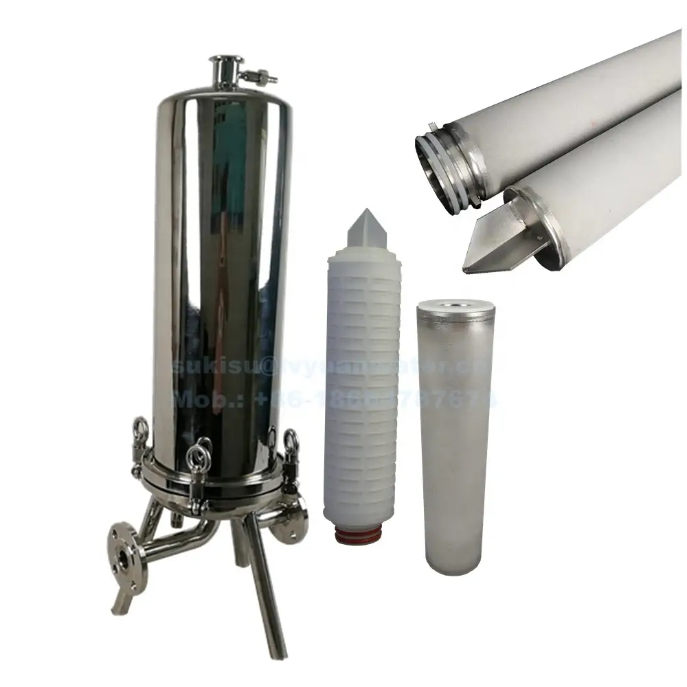 Food Grade depth final water wine purification Sanitary Stainless Steel housing 0.1 0.2 0.22 0.45 0.5 micron Cartridge Filter 1