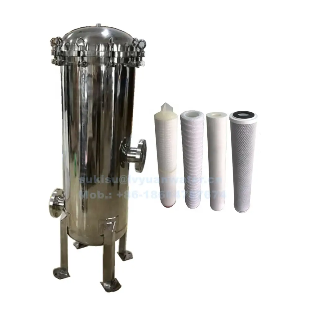 Recipiente de filtro de cartucho múltiple de acero inoxidable 316L 304 para filtración de agua líquida Industrial comercial de carbón activado PP 1