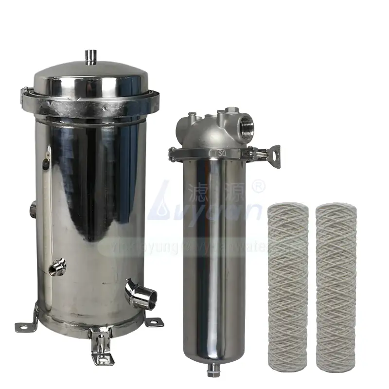 Carcasa del filtro de tratamiento de agua con filtro de precisión de seguridad de acero inoxidable de 10 y 20 pulgadas con filtro de cartucho de sedimentos de algodón 1
