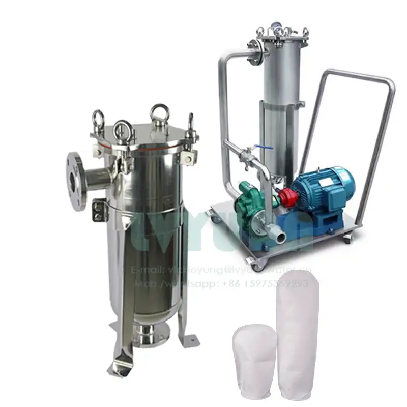 Industrial SS 304 316L water single/multi stainless steel 5 10 microns bag water filter housing for irrigation diesel system 1