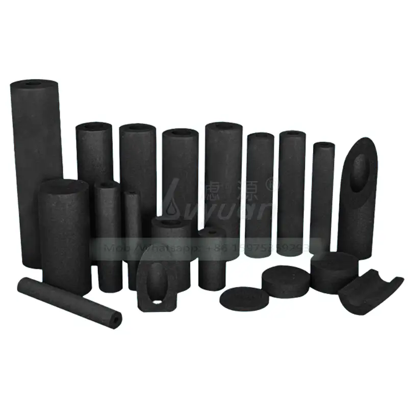 China carbon filter manufacturer sintering carbon 1 micron filter water bottle filter cartridge with customized disc tube design 1