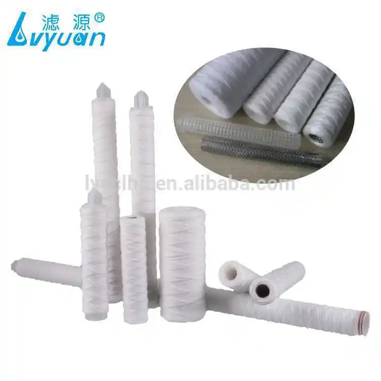 Micro wound filter cartridge PP yarn / Cotton / Fiberglass string water filters 1