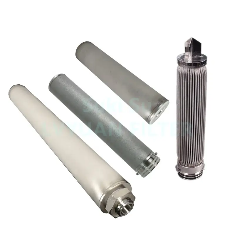 High temp Milli-poreMicron SS 304 316L sintered Powder Candle filter Element for water liquid air natural gas filtration 1