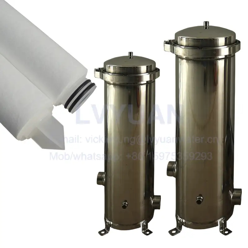Industrial water SS304 316L stainless steel liquid security filter housing with 10/20/30/40 inch replacement filter cartridge 1