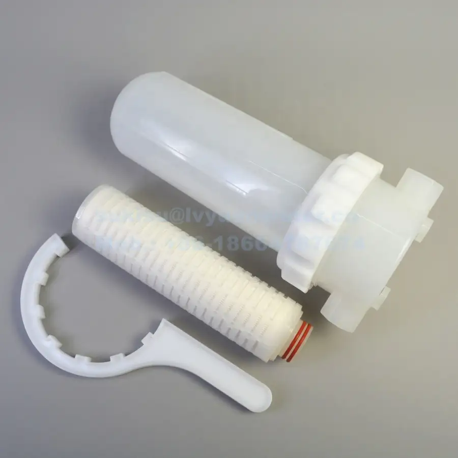 Industrial filters 10 20 inch Pure Polypropylene PP water cartridge filter housing for 222 226 334 end code pleated cartridges 1