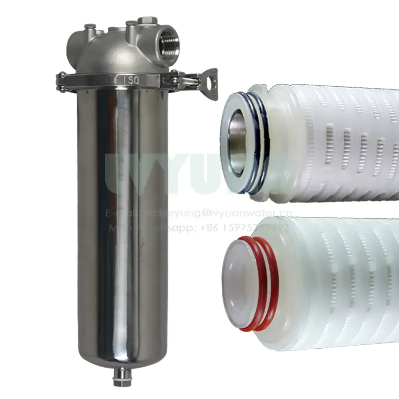 Code 222 226 10 inch stainless steel single cartridge filter housing for industrial/household sediment water purification 1