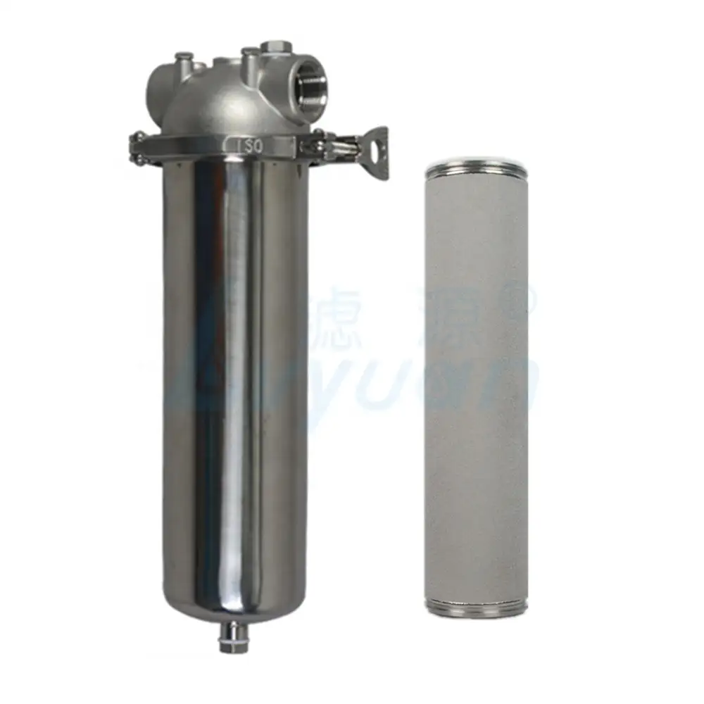 Cárter del filtro de cartucho único de agua industrial de acero inoxidable con filtro de cartucho de 10 20 30 40 pulgadas 1