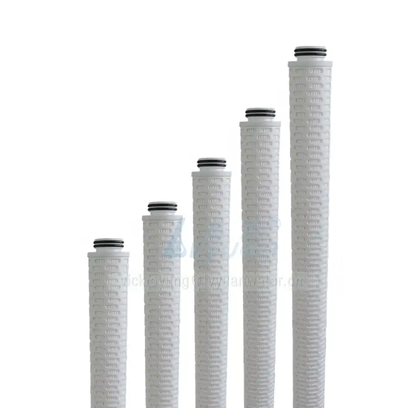 10/20/30/40 inch glass fiber/PP material 222/fin/flat pleated liquid filter cartridge for drinking water treatment 1