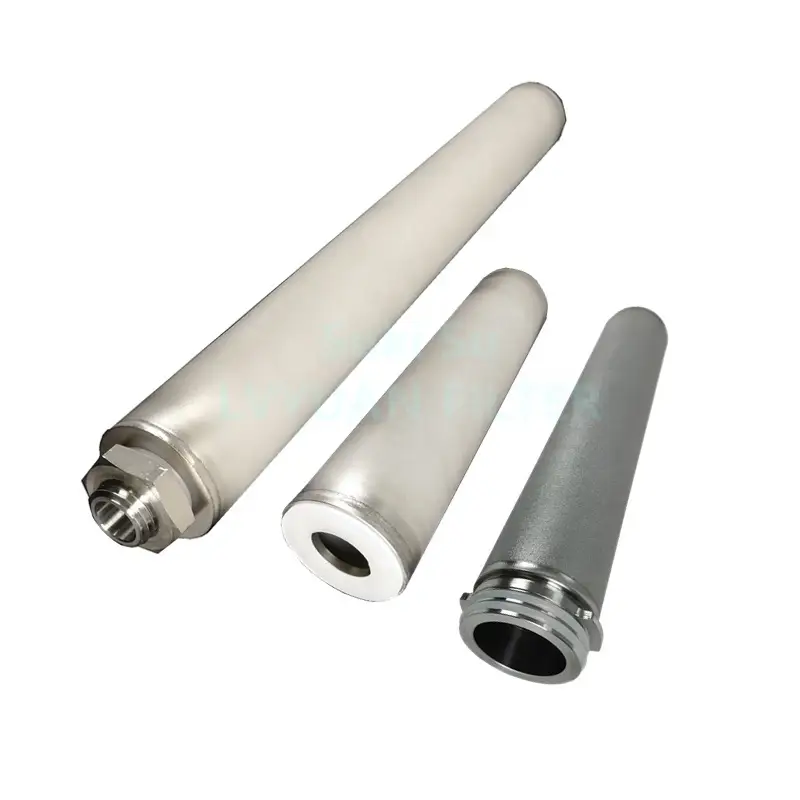 0,2 1 3 um su sıvı arıtma filtreleri kartuşları fabrikası için Gözenekli SS / Titanyum / Inconel-600 Sinterlenmiş Metal Kartuş Filtre 1