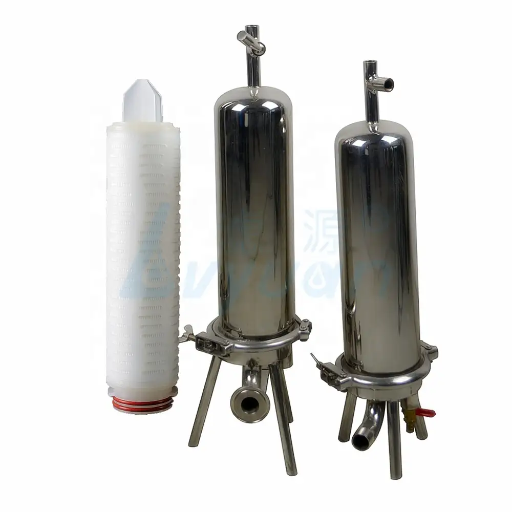 Filtro de agua cilíndrico de filtros de 10 pulgadas y 0,4 micras con carcasa de filtro de cartucho de acero inoxidable para filtración de agua 1