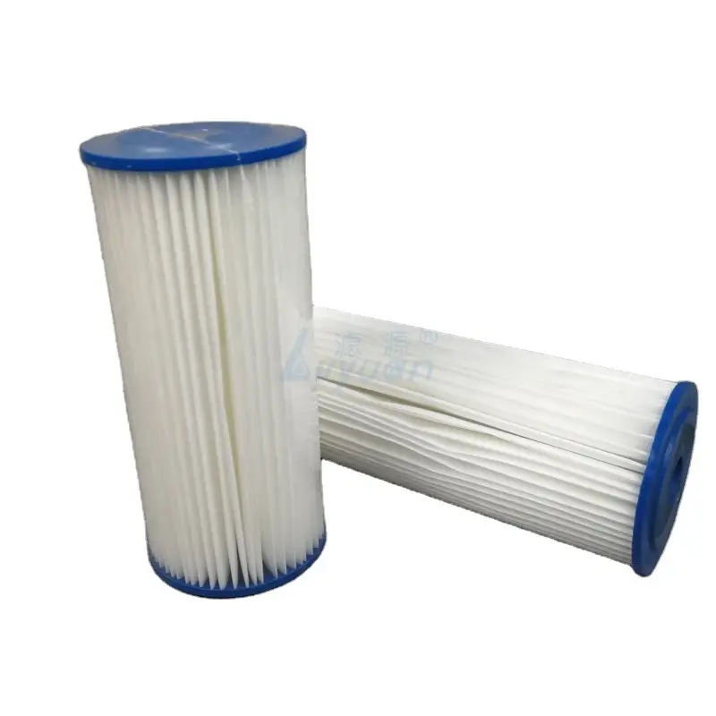 Yıkanabilir 4.5x10 4.5x20 inç Büyük Mavi PE Polyester Pileli tortu su filtre kartuşu 1
