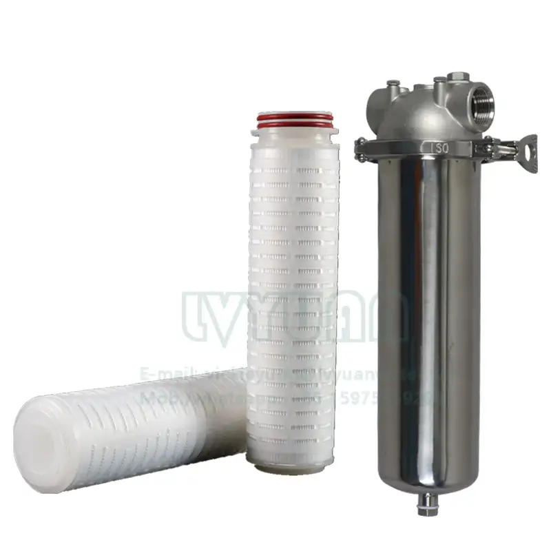 10 pulgadas SOE 222 filtros de agua de sedimento plisados ​​PP/polipropileno de 1 micrón para filtración de líquidos de vino 1