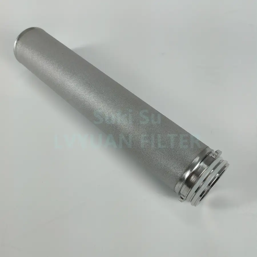 Elemento filtrante de vapor de aire comprimido de acero inoxidable con cartucho de 0,2 micrones para filtros metálicos sinterizados SS316L 1