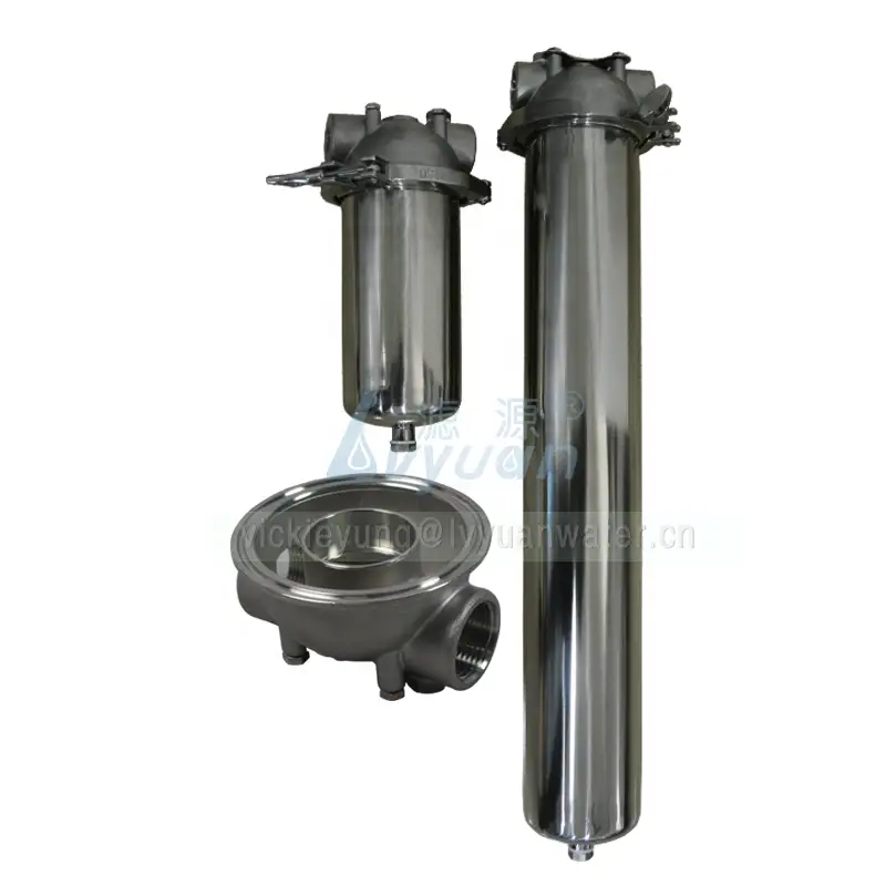Venta al por mayor de carcasa de filtro de acero inoxidable SUS316L de 20 pulgadas con abrazadera única 316 para pretratamiento de tuberías de agua montadas en la pared 1