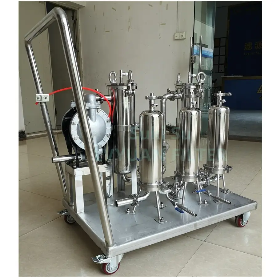 Filtro de aceite microporoso de acero inoxidable personalizado de fábrica de Guangzhou con carro para filtración de agua y alcohol 1