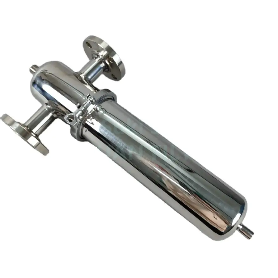 Acero inoxidable de alta presión cárter del filtro de aire de vapor de 0,2 micrones para un elemento de filtración de gas limpio y estéril 1