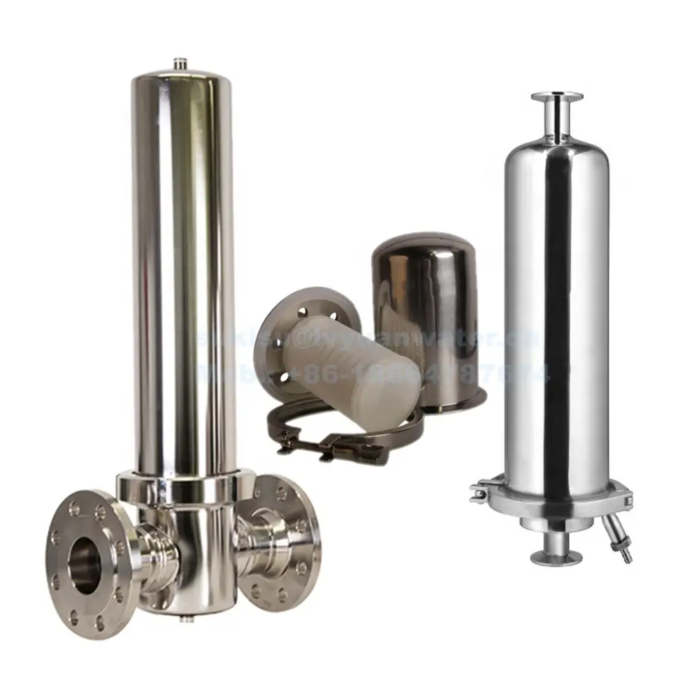 0,1 0,2 mikron Paslanmaz Çelik Basınçlı Hava Gaz Filtresi, PTFE kartuşlu 1