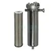 High polished single round SS304 316L 10 20 inch stainless steel housing filters with ss filter elements 5 microns 1