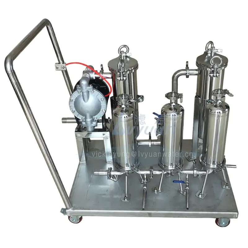 Guangzhou Lieferant große Durchflussrate SS304 316L Edelstahlpumpenfiltersystem Ölfiltermaschine für Kraftstoff-/Dieselsystem 1