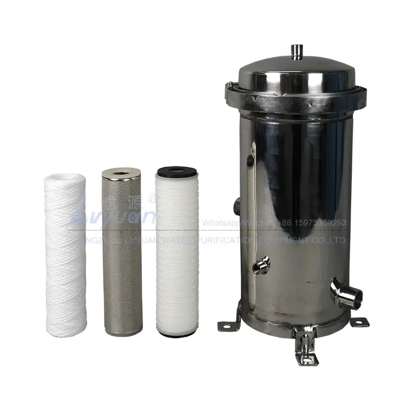 Factory supply 7 cartridge filter element stainless steel 10 inch sediment filter housing with pleated membrane filter 5 micron 1