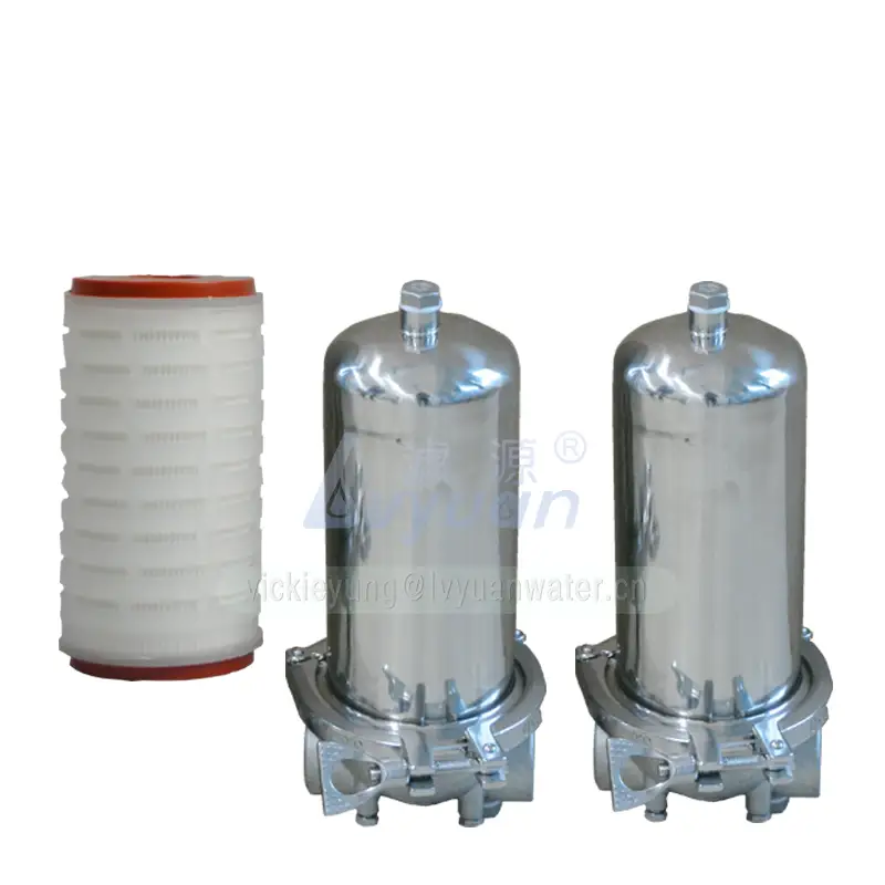 High flow stainless steel material SS304 316L single cartridge 5 inch water treatment housing filter with double open filter 1