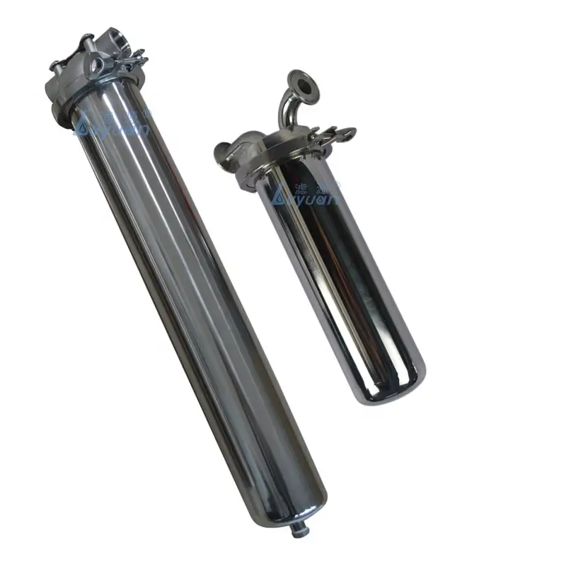 10 20 30 inch Single Round Triclamp inline cartridge filter Stainless Steel Housing 1